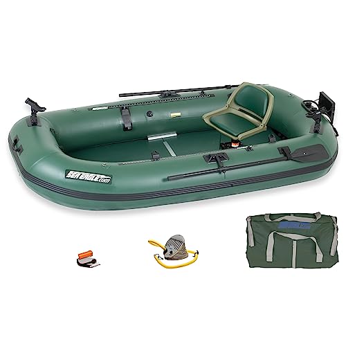 Sea Eagle StealthStalker STS10 Frameless Inflatable 10'1"" Green Fishing Boat for 1-2 People, Lightweight, Transportable, Stowable- for Rivers, Lakes, Bays (STS10 Frameless Fishing Boat Pro Solo)