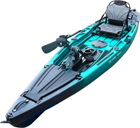 12ft Fishing Kayak w/Pedal Propeller Drive | sit on top or Stable to Stand | 550lbs Capacity for Adult Youths Kids| Suitable for Ocean Lakes Rivers | Pesca canoas caiaques caña pescar
